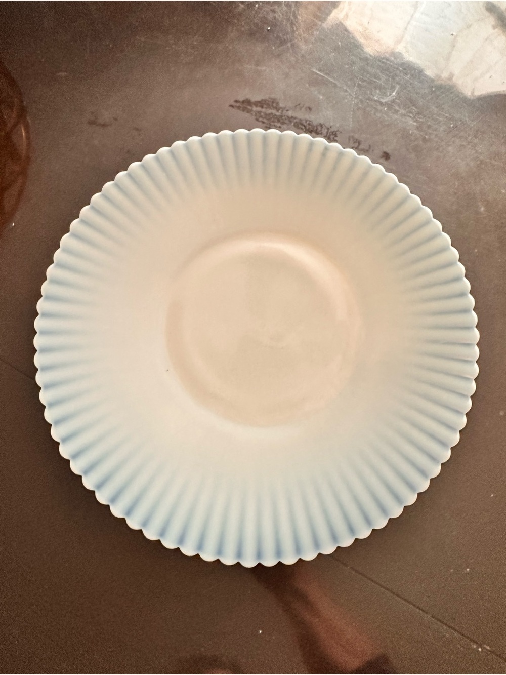 MacBeth-Evans Monax Petalware 10.5" Dinner Plate Opalescent Milk Glass